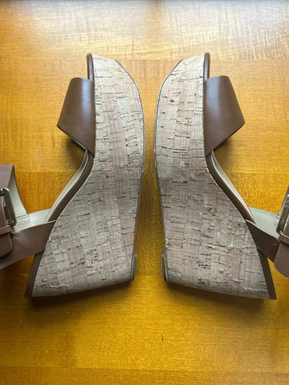 Michael Kors Brown & Tan Leather Wedges
